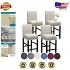 4-Pack Waterproof PU Bar Stool Covers with Backs – Elegant Beige Seat Protection