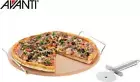 Avanti 33cm Pizza Stone Set w/ Rack and Pizza Cutter...