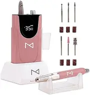 Max - Nail Drill Professional - 2-in-1 Brushless Motor Nails Drill Machine - Electric, Cordless, Aluminium Alloy Casing, 35000 RPM, HD Display - Perfect for Salon & Home Use (Rose Gold)