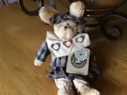Daisey Boyds Bear Bunny Rabbit Hare 12 inches Plaid Dress with Buttons New