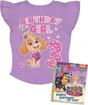 [Tstars] Mighty Pup Skye Birthday Girl Shirt Paw Patrol Toddler Kids Girls 3rd 4th Ruffle Sleeve T-Shirt