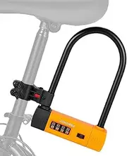 Biicycle U-Lock - Biike Combination Lock, Motorcycle U-Lock | Secure Anti-Theft U Lock with 4-Digit Resettable Code, Heavy Duty SecuSturdy U-Lock Motorcycle Anti-Theft Lock Combination secur