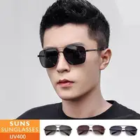 在飛比找PChome24h購物優惠-【SUNS】時尚墨鏡 金屬方框墨鏡 駕駛太陽眼鏡 抗UV(5