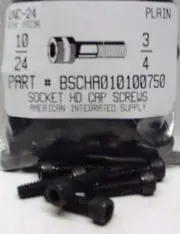 #10-24x3/4 Hex Socket Head Cap Screws Alloy Steel Black (25)