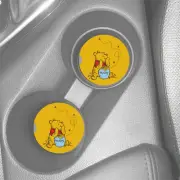 WINNIE THE POOH HONEY POT BEE CUSTOM SANDSTONE CAR COASTERS ABSORBENT SET (2) as