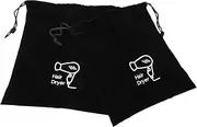 minkissy 2Pcs Hair Dryer Hair Dryer Bags Storage Organizer Hair Dryer Storage Bag Drawstring Bag Storage Bag Drawstring, Black, 26x23cm, Fashion