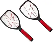 Electric Fly Swatter Bug Zapper (2 Pack) Battery Operated Flies Killer Indoor & Outdoor Pest Control Mosquito Zapper and Insect Catcher Racket by Macco