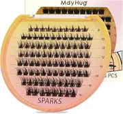 Mayhug Lash Clusters 88Pcs Eyelash Clusters Fluffy Wispy DIY Lash Extensions at Home (Sparky, 8-16mm)