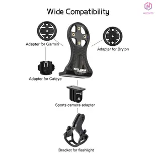 Garmin/bryton/cateye 自行車電腦支架外碳纖維自行車車速表支架帶攝像頭適配器和手電筒支架[15][新到