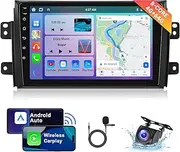 [8 CORE 4G+64G] Car Radio for Suzuki SX4 2006-2013 with Wireless Carplay/Android Auto, 9 Inch Android 13 IPS Touch Screen Car Stereo, Bluetooth, GPS Navi, WiFi, SWC, DSP + Backup Camera