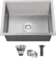 ROVOGO 23 x 18 in. Undermount Single Bowl Kitchen Sink, 304 Stainless Steel Hand