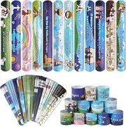 144 Pieces Bible Verses Slap Bracelets Religious Christian Slap Bracelets Scripture Inspirational Spiritual Bible Wristbands Bracelets for Church Gatherings and Additional Activities,12 Styles, steel
