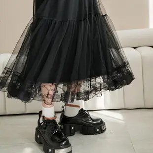 MIUSTAR 法式設計感透明網紗寬鬆短袖連身裙洋裝(共1色)0305 預購【NP0241】
