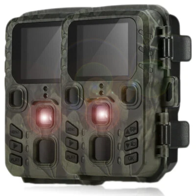 2-Pack Outdoor Mini Hunting Camera 20MP 1080P Wild Trail Infrared Night Vision