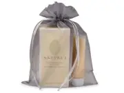 10 Pcs Sheer Charcoal Gray 8x11" Organza Gift Bags With Satin Pull Strings