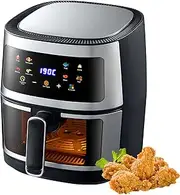 Digital Air Fryer with Clear Window, 8L Multifunctional Digital Air Fryer, 80~200°C Temperature Adjustable, Flavor-Lock Tech Shake Reminder Touch Screen Removable Basket