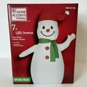 Home Accents Holiday 7 ft LED Snowman Airblown Inflatable Christmas Yard Decor