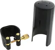 Haidong Alto sax ligature Leather tongue retainer with plastic cover Suitable for alto saxophone -1SET