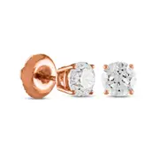 0.5 CT. T.W. Certified Diamond Stud Earrings in 14K Rose Gold (I/I1)