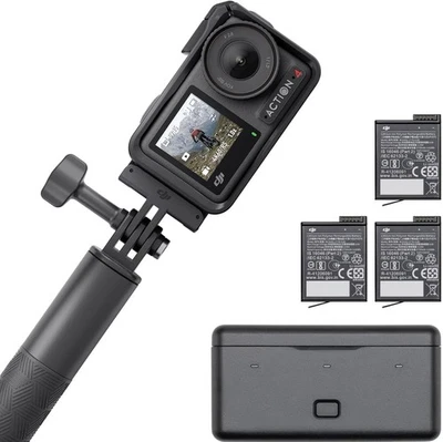 DJI Osmo Action 4 Adventure Combo, 4K/120fps Waterproof Action Camera with a