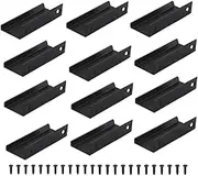 Black Mount Finger Edge Pull Handles, 12 pcs Aluminum Concealed Handle Cabinets Drawers Handle Tab for Home Kitchen Door Drawer Cabinet Knobs Wardrobe Pulls(80mm/3.15")