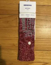 Birkenstock Girls Twist Home Socks Mars Red Abs Size USY2-Y4 1 Pair - New