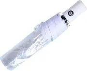 [AIXICWXI] Full Automatic Folding Transparent Auto Open Close Umbrella Travel Umbrella Tri-fold Clear Rain Umbrella With Frosted Handle Clear Folding Umbrella Windproof