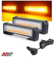 2X 6" 36W Cob Led Emergency Warning Hazard Flash Strobe Beacon Light Bar Amber
