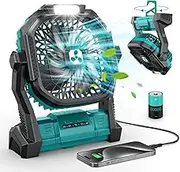 Portable Fan Rechargeable, 20000mAh Cordless Battery Powered Fan with LED Lantern, USB C Battery Operated for Travel Bedroom Home Camping Tent Office Beach Desk Fishing Table
