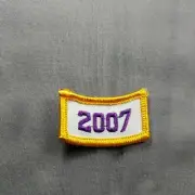 '2007' Purple Yellow Iron On 1.5" Patch