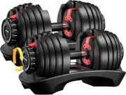 Advwin Adjustable Dumbbell Sets, 24KG / 24KG*2 Single Dumbbell for Men and Wo...