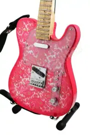 Miniature Guitar Pink Paisley & Strap