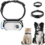 Cat Collar Camera, 1080P HD Dog Tracker Collar, Mini Action Camera for Video Records Indoor/Outdoor, No WiFi Needed, Pet Supplies Designed for Dogs Birthday Gift (White)