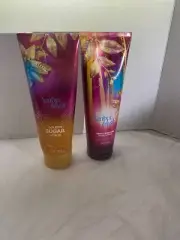 BATH & BODY WORKS AMBER BLUSH BODY CREAM & GOLDEN SUGAR SCRUB 8OZ EACH
