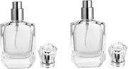 2Pcs Refillable Glass Perfume Atomizer Spray Bottles Compact Travel Fragrance Containers for Essential Oils and Perfume