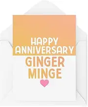 Funny Anniversary Card | Ginger Minge | Celebration Banter Joke Rude Cheeky Sweary For Her Wife Girlfriend From Husband | CBH935
