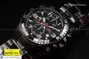 NEW Invicta Men's 45mm Specialty PILOT Chronograph COMBAT TRIPLE BLACK SS Watch
