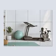 PopularLdo Full Length Shatterproof Wall Mirror, 16Pcs 10 Inch Acrylic Mirror Tiles for Home Gym, Fitness Studio, Kids Room, Dance & Yoga Practice, Safe Unbreakable Toddler Mirror for Wall