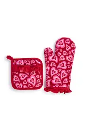 [Dolls Home] Smitten Romance Pot Holder And Oven Mitt Set