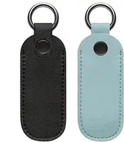 2 Pieces PU Leather USB Flash Drive Case, USB Flash Drive Holder Protective Cover with Key-Ring, Small U Disk Storage Bag, Portable Carrying Case for USB Flash Drive M-Emory Stick U Disk