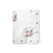 Anya Flowers White Embroidered Cutout Rectangular Tablecloth 152 x 228 cm