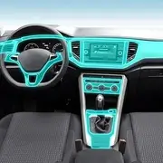 Kaecad Car Interior Film Dashboard Piano Board Shift Center Console Anti-Scratch Transparent TPU Protection Film Accessories，for Volkswagen T-ROC 2018-2023 (GPS Navigation)