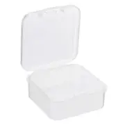 8pcs Clear Storage Container with Hinged Lid 45x20mm Plastic Square Craft Box