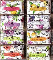 Via Mercato Soap Bars 200 gram No.1 - No.9 Italy Choose Your Scents, Free Ship
