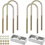 Racewill 1.5 inch Universal Leaf Spring Lowering Block Kits, 5" Length x 2-1/3 Width Blocks, with 4 Pack Heavy Duty Galvanized U-Bolts