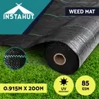 Instahut 0.915x200m Weed Mat Weedmat Control Matting Woven Fabric Garden Plant