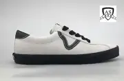 Vans Sport Low Suede White Black Sneakers Low-Top Men's Size 8.5, 9.5