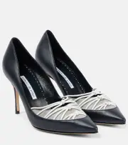 [Manolo Blahnik] Manolo Blahnik Mareta 90 leather pumps AU 11 brown