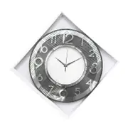 Decorative Round Shape Black Glitter Design Analog Deco Wall Clock 40 cm
