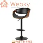 Artiss Bar Stool Padded Seat Swivel Chair Kitchen Wooden Barstool Leather, Black